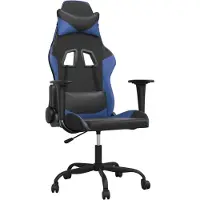 vidaXL gamingstol m. massagefunktion kunstlæder sort og blå