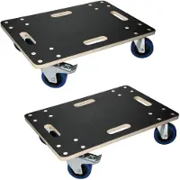 ECD-Germany ECD Germany transportrulle med 2x parkeringsbremse 40 x 60 cm op til 800 kg silketrykplade - PP hjul rulletavle møbler rulle transporthjælp til at