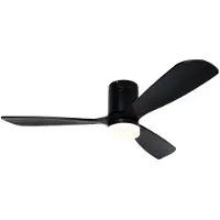 QAZQA Smart loftventilator sort 132 cm inkl. LED 3-trins dæmpbar i Kelvin med fjernbetjening - Sofia