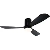 QAZQA Loftventilator sort 132 cm inkl. LED dæmpbar med fjernbetjening - Sofia