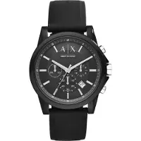 Armani Exchange Herreur AX1326 Outerbanks Sort/Gummi Ø44 mm