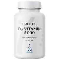 Holistic D3-vitamin 5000 (125 µg) ekstra højdosering 90 vegetabilske kapsler