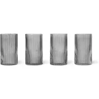 Ferm Living Ripple verrines glas 14 cl 4-pack Smoked grey