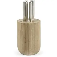 Serax Base knivsæt med knivblok 5 dele Wood-steel grey