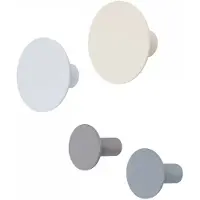 Blomus S?t med 4 v?gkroge Ponto Coat Hooks Round in 4 Colours (Tradewinds)
