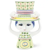 Bjørn Wiinblad Dame med hat vase H24,5 cm Grøn