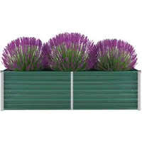 vidaXL forhøjet plantekasse 160x40x45 cm galvaniseret stål grøn