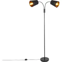 QAZQA Smart gulvlampe sort inkl. 2 Wifi P45 - Carmen