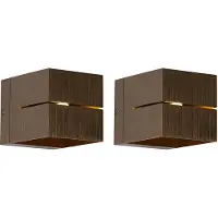 QAZQA Sæt med 2 smarte væglamper mørk bronze 9,7 cm inkl. Wifi G9 - Transfer Groove