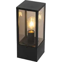 QAZQA Stående udendørslampe sort med røg 40 cm IP44 - Charlois