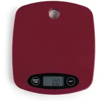 Jata HBAL1203, Elektronisk køkkenvægt, 5 kg, 1 g, Bordeaux, Bordplade, Rektandel