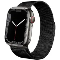 Crong Milano Steel - Rustfri stålrem til Apple Watch 44/45/46/49 mm (Sort)