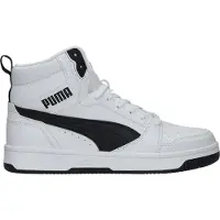 Puma Rebound V6 Mid Sneakers Youth, Shoes, White/Black, 37