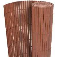 vidaXL dobbeltsidet havehegn PVC 90 x 300 cm brun