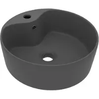 vidaXL luksuriøs håndvask med overløb 36x13 cm keramik mat mørkegrå