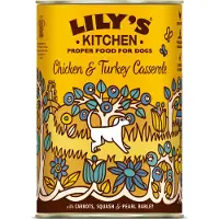 Lily's Kitchen Middagsmad til hunde 6 x 400 g - Huhn & Truthahn mit Karotten, Kürbis & Perlgraupen