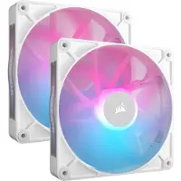 Corsair iCUE LINK RX140 RGB 2-pack - Kabinet køler - 140mm - Hvid med RGB LED lys - 36 dBA