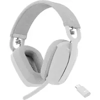 Logitech Zone Vibe Wireless - Headset - fuld størrelse - Bluetooth - trådløs - USB-C via Bluetooth adapter - off-white - Certified for Microsoft Teams