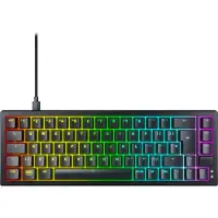 Xtrfy K5V2 - Tastatur - 65% - compact TKL - baggrundsbelyst - USB - QWERTY - Nordisk - tastkontakt: MX2A Rød (hot-swappable) - sort