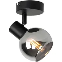 QAZQA Smart loftspot sort med røgglas inkl. WiFi P45 - Vidro