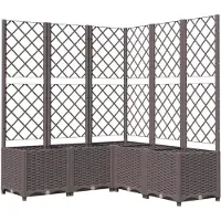 vidaXL plantekasse med espalier 120x120x136 cm PP brun