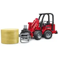 BRUDER Schäffer Compact loader 2630 with bale gripper and 1 bale toy