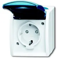 ABB 20 EBW-53, Type F, 2P+PE, Grøn, Grå, Blå, Termoplast, Plast, IP44, 250 V