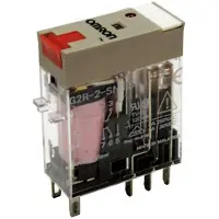 Omron Relæ plug-in 8-polet DPDT 5A mech & LED-indikatorer låsbar testknap label facilitet G2R-2-SNI 230AC(