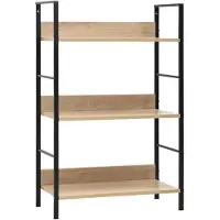 vidaXL Bogreol/reol med 3 hylder 60x27,6x90,5 cm konstrueret træ egetræ change
