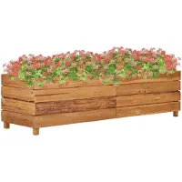 vidaXL Højbed Genanvendt Teaktræ Og Stål - 150 x 40 x 38 cm