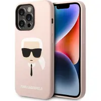 Karl Lagerfeld KLHMP14XSLKHLP iPhone 14 Pro Max 6.7" hardcase pink silicone Karl's Head MagSafe