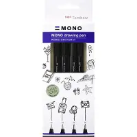 Tombow Fineliner MONO drawing set Bold - med 4 stk.