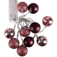 Decorative Lighting Juletræslamper Orion dekorative julebomber 10 LED lilla 4 cm på batteri