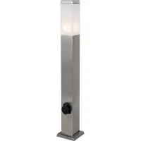 QAZQA Udendørslampe stål 80 cm med fatning IP44 - Malios