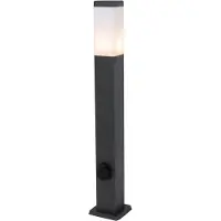 QAZQA Udendørslampe mørkegrå 80 cm med fatning IP44 - Malios