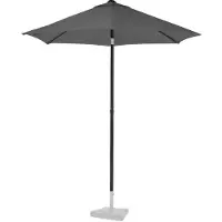 Vonroc Premium Parasol Torbole Ø200cm - inkl. overtræk - rund | Strandparasol | Grå