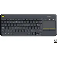 Logitech K400 Plus Ergonomic Wireless Touch - Tastatur - Amerikansk engelsk - Sort