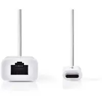 Nedis Ccgb64950wt02 Usb-netværksadapter Usb 3.2 Gen 1 1 Gbps Usb-c M-rj45 F Nikkelbelagt 0.2 M