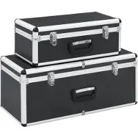 vidaXL opbevaringskufferter 2 stk. aluminium sort