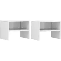vidaXL sengeskabe 2 stk. 40 x 30 x 30 cm spånplade hvid højglans