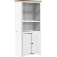 vidaXL bogreol BODO 82x40x173 cm massivt fyrretræ hvid og brun