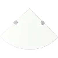 vidaXL hjørnehylde med krombeslag klart glas 35x35 cm