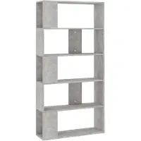 vidaXL Reol/rumdeler 80 x 24 x 159 cm spånplade betongrå