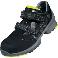 Uvex 85428, Unisex, Voksen, Sikkerhedssandaler, Sort, Lime, ESD, S1, SRC, Hook-and-loop-lukning