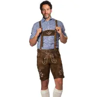 Partychimp Brune korte lederhosen