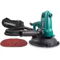 Vonroc Excentersliber - 750W | 180mm | Til gipsvægge - gulve | Inkl. Tilbehør og sandpapir 33 stk.