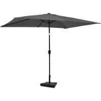 Vonroc Premium Parasol Rapallo 200x300cm - inkl. □ Betonfod og overtræk - rektanglær | Grå