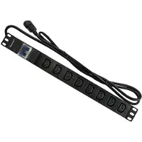 Qoltec Overvoltage - Stikdåse (rackversion) - AC 220-250 V - 3500 Watt - input: IEC 60320 C14 - output-stikforbindelser: 8 (8 x IEC 60320 C13) - 1U -