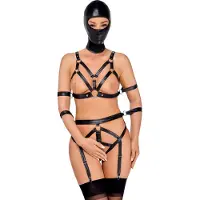 Bad Kitty Strap set with 4 arm cuffs and head mask