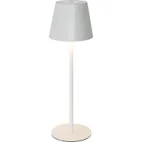 QAZQA Bordlampe hvid inkl. dæmpbar & genopladelig LED IP54 - Murdock